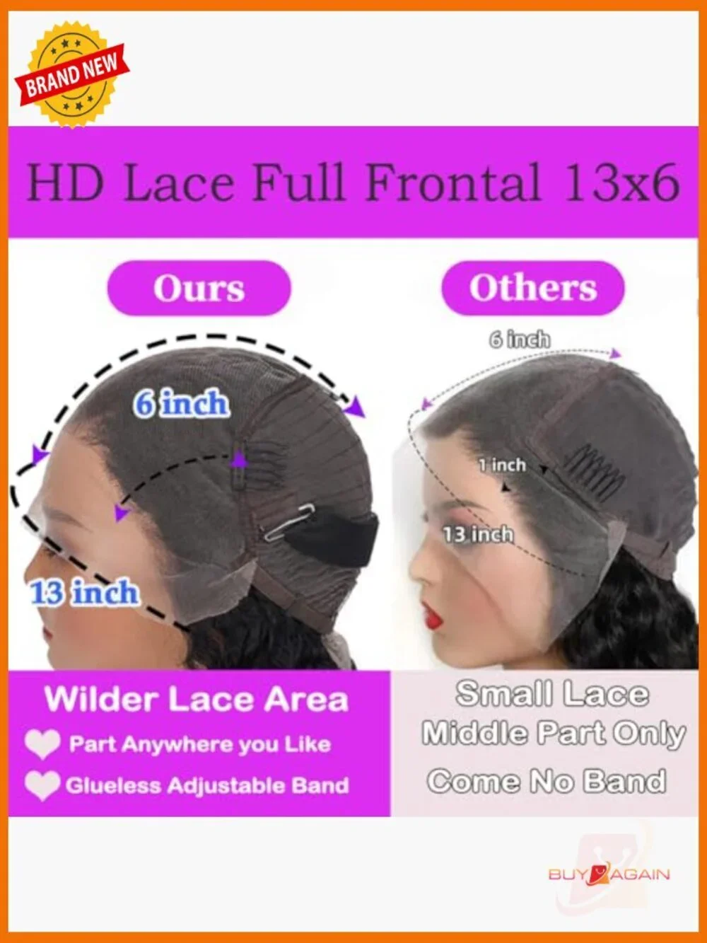 13x6 Body Wave Lace Front Wig Human Hair 200 Density HD Pre Plucked